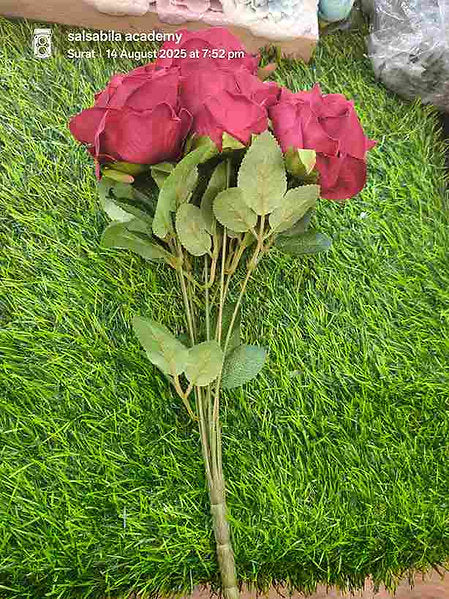 12 Head Rose Flower Bunch With Filler