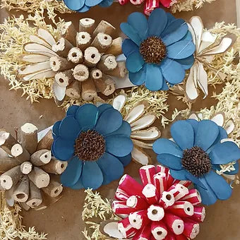 Dry Wooden Sunflower Broach