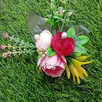 Artificial 3 Peonie Flower Brooch