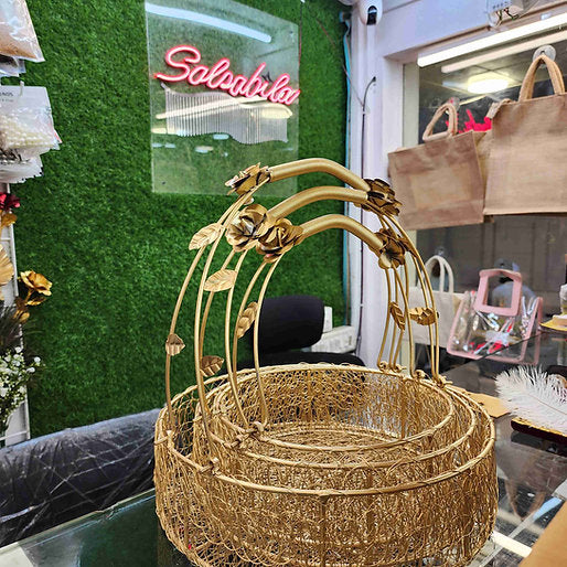 Iron Round Metal Hamper Basket