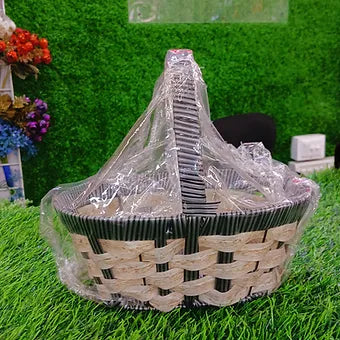 Grey basket hamper
