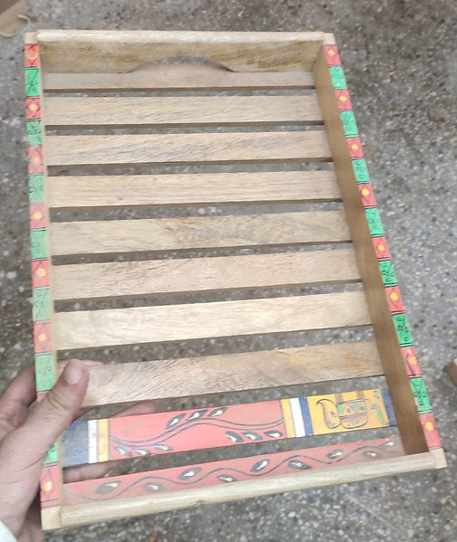 Wooden Patti Based Tray