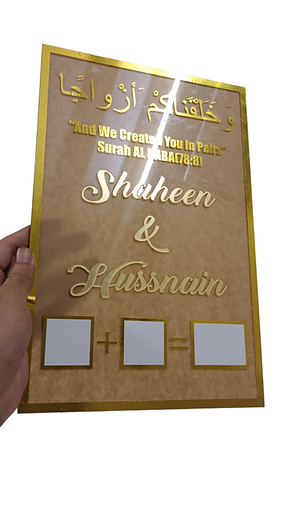 Nikah Nama Acrylic plate