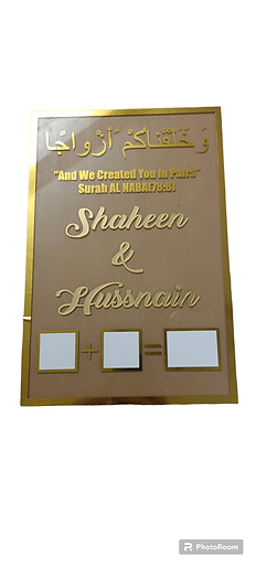 Nikah Nama Acrylic plate
