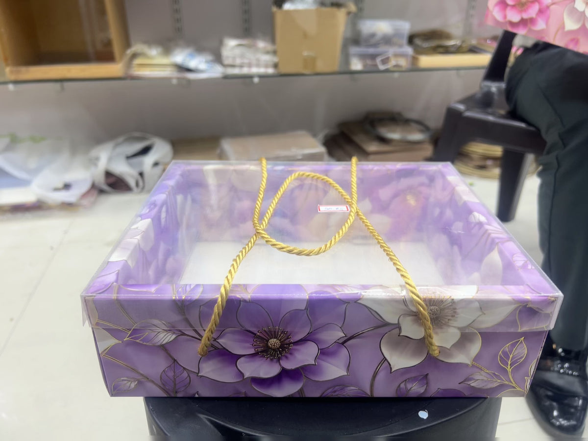 PVC Floral Print Rope Box | Hamper Box(10x8)