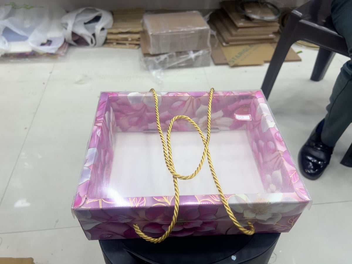 PVC Floral Print Rope Box | Hamper Box(10x8)