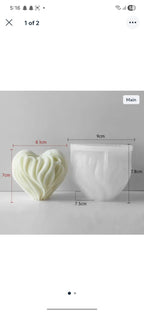 3D Valentine's Day Heart Candle Handmade Mould