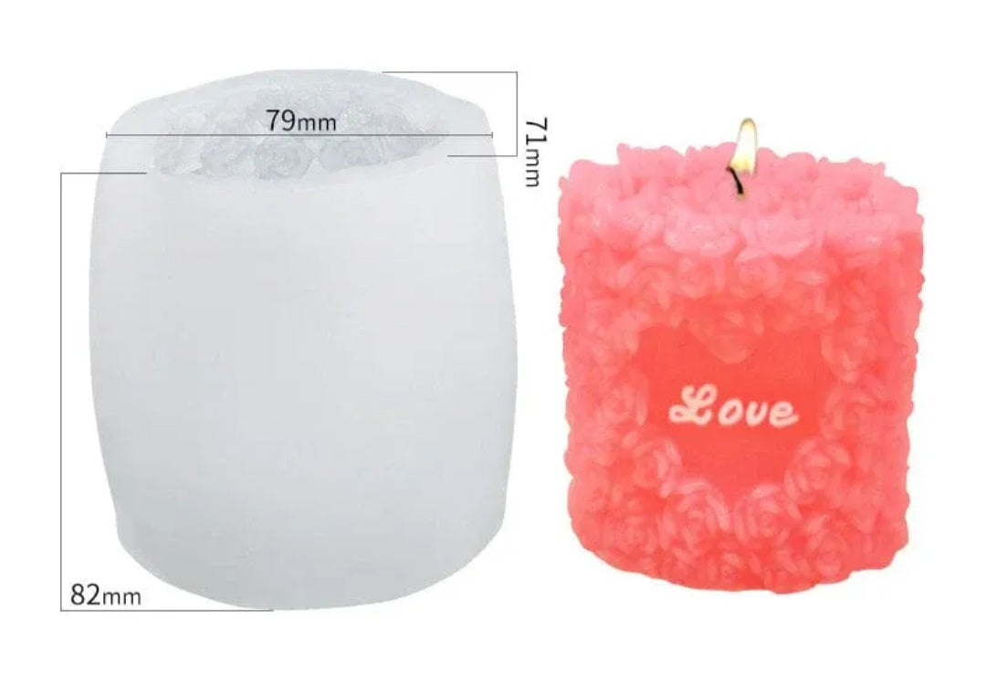 3D Rose Pillar Candle Mould
