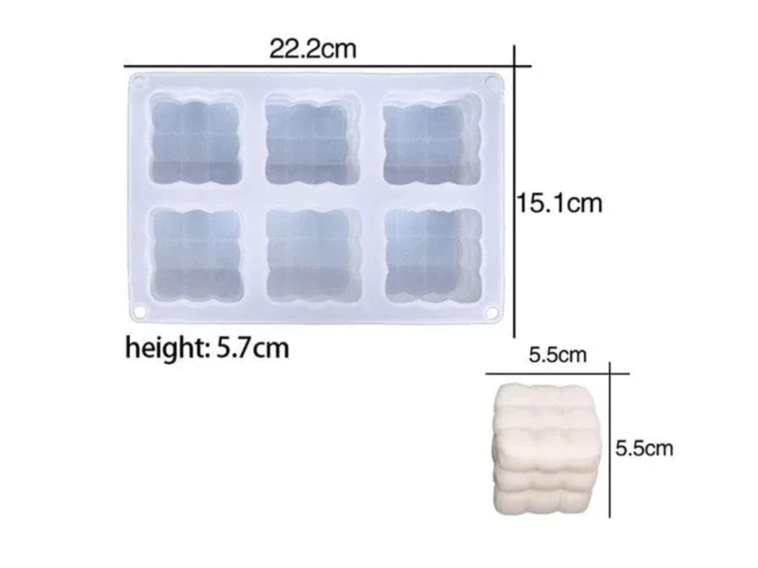 6 Cavity Even Sofa Candle & Paper Weight Mould