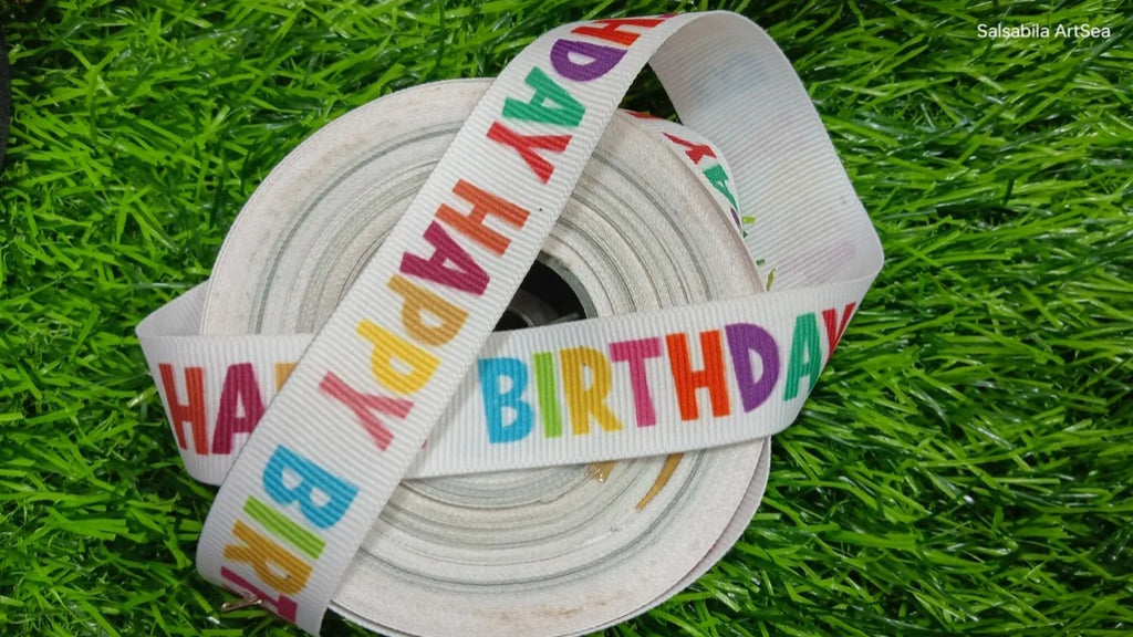 Happy birthday printed lace