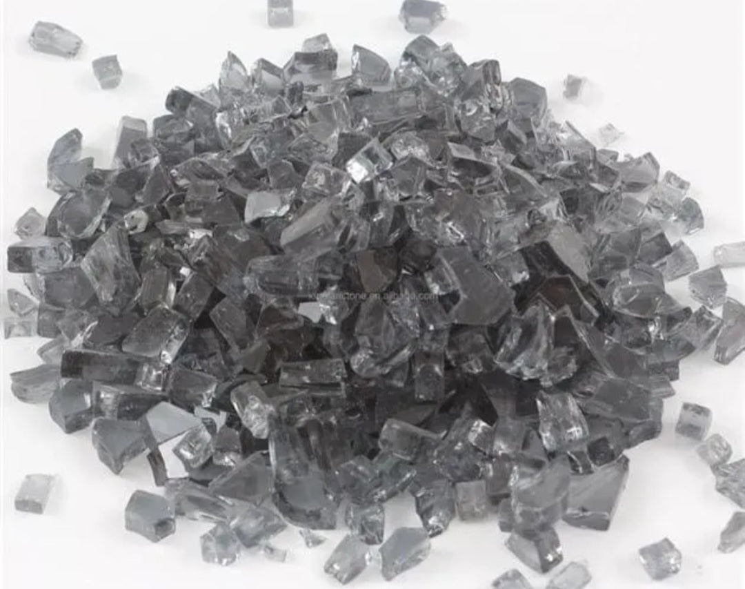Grey Reflective Firepit Glass