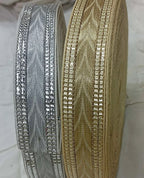 V shape golden designer lace