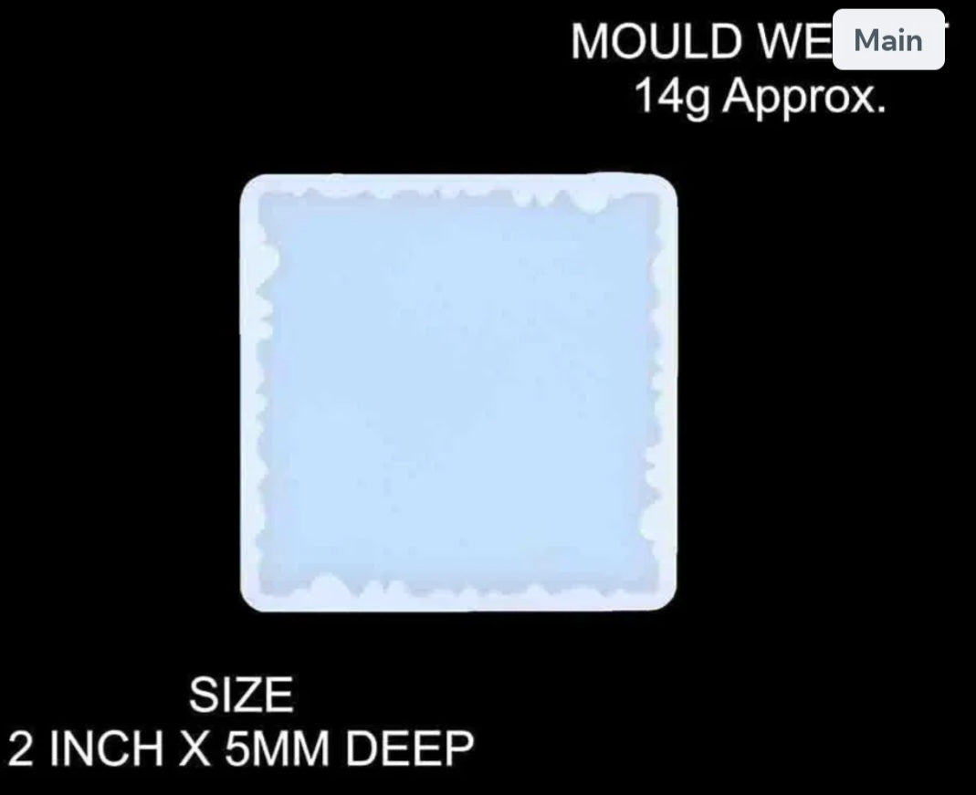 2" Square Agate Coaster Keychain Pendant Mould