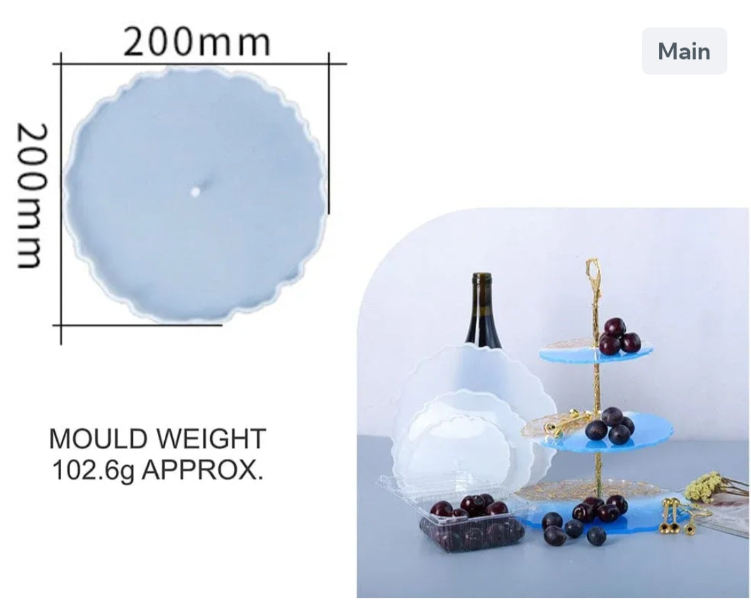 8" Round Agate Clock Dial & Cake Stand Mould