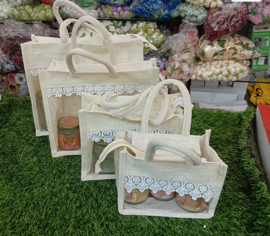Jute Window Hamper Bag
