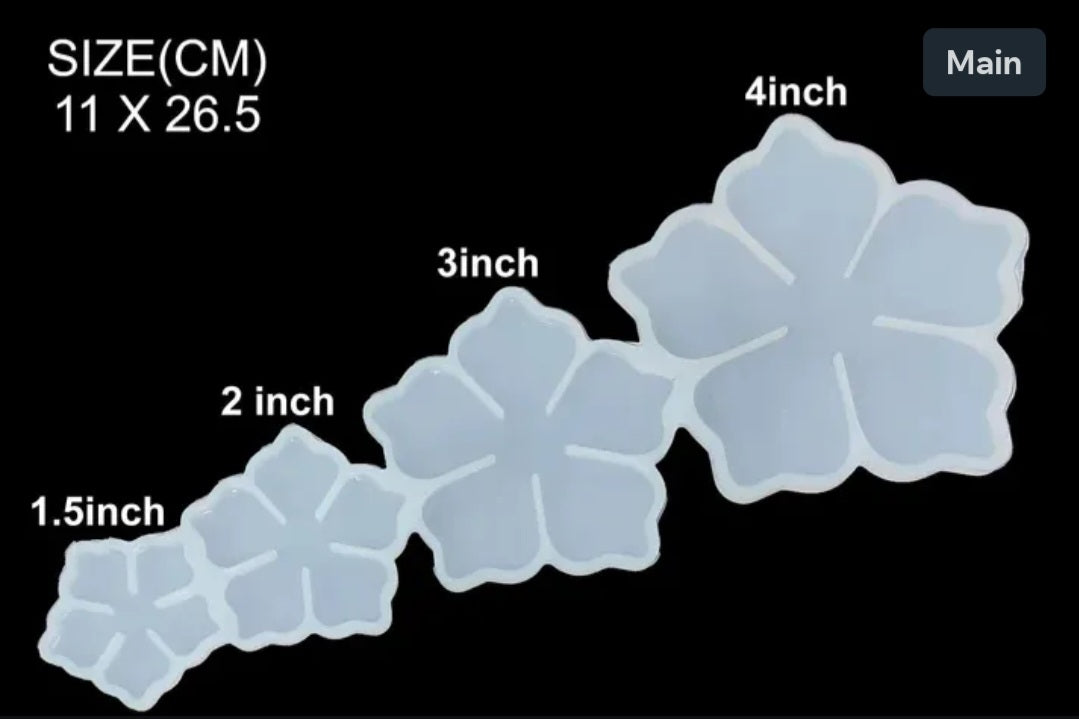 3D 4 Cavity 5 Kali Flower Mould