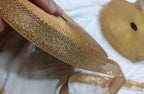 Sharp golden glitter lace
