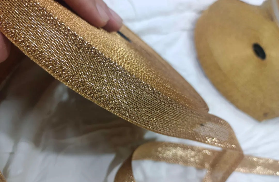 Sharp golden glitter lace