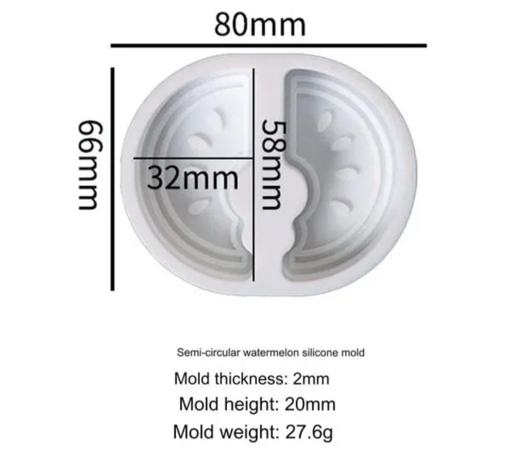 2 Cavity Watermelon Slice Soap & Candle Mould
