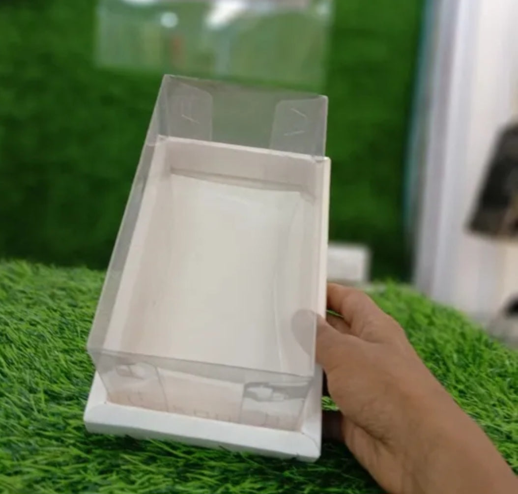 Clear PVC Gift Box with White Base (10x8 Inch)