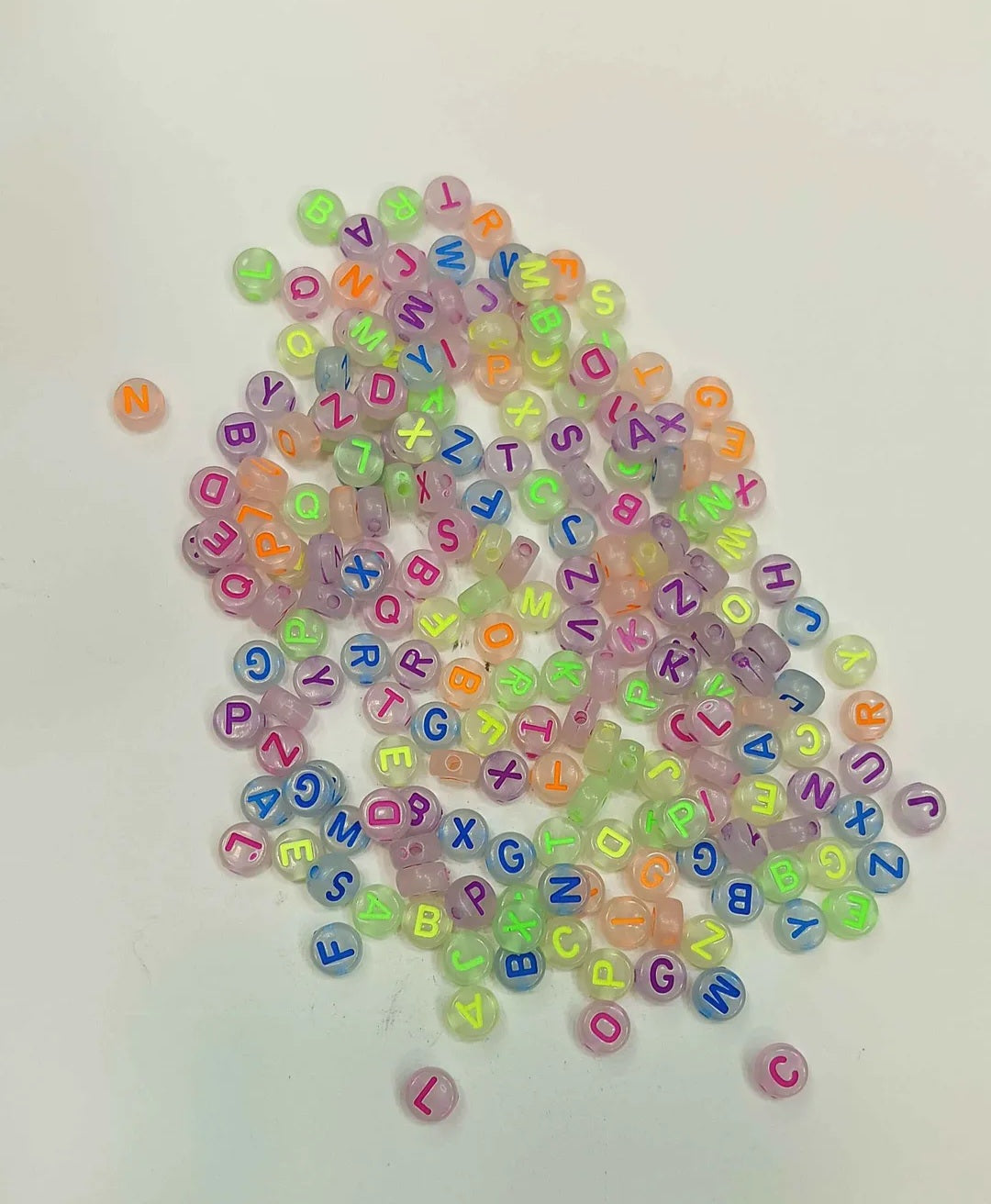 JAGS CRAFT BEADS ALPHABET NEON COLOUR