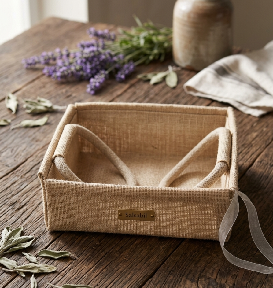Eco-Friendly Foldable Jute Dry Fruit Storage Hamper  Basket