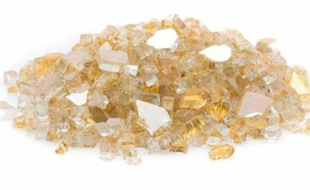 Golden Reflective Firepit Glass