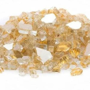 Golden Reflective Firepit Glass