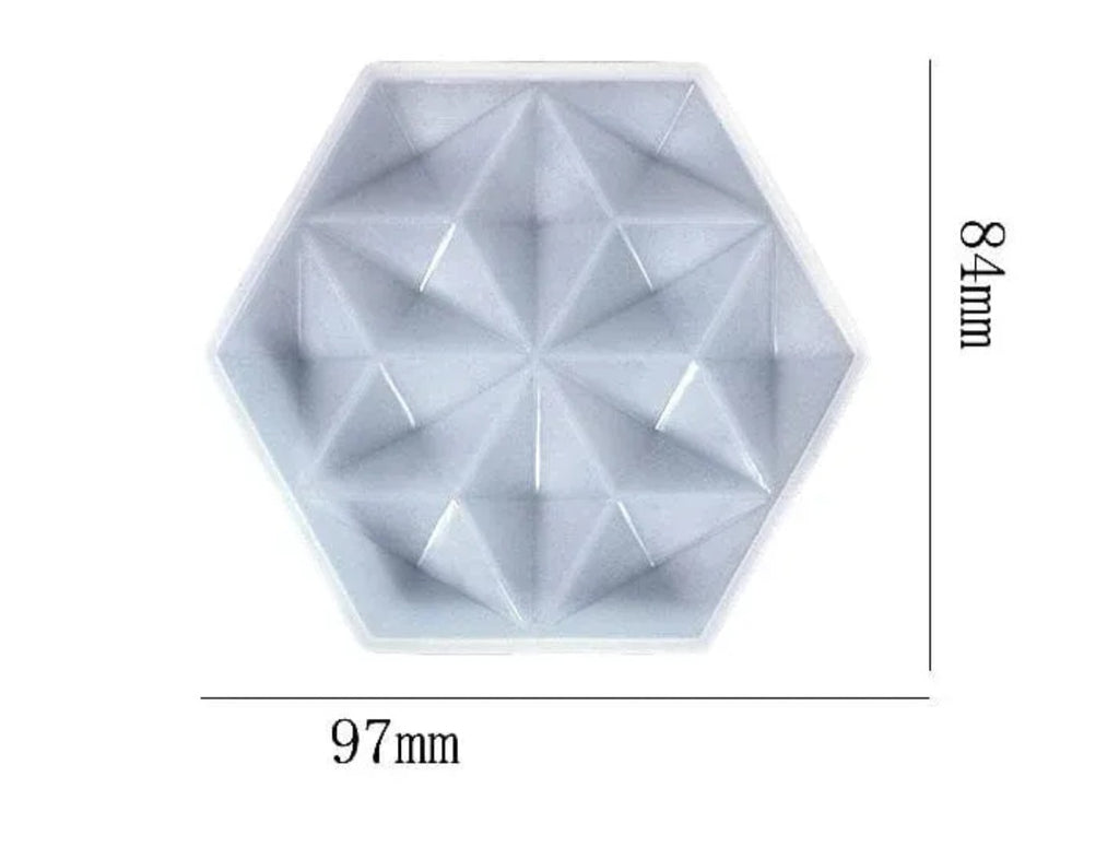 Hexagon With 3D 6 Corner Star Coaster Mould Design No : 1