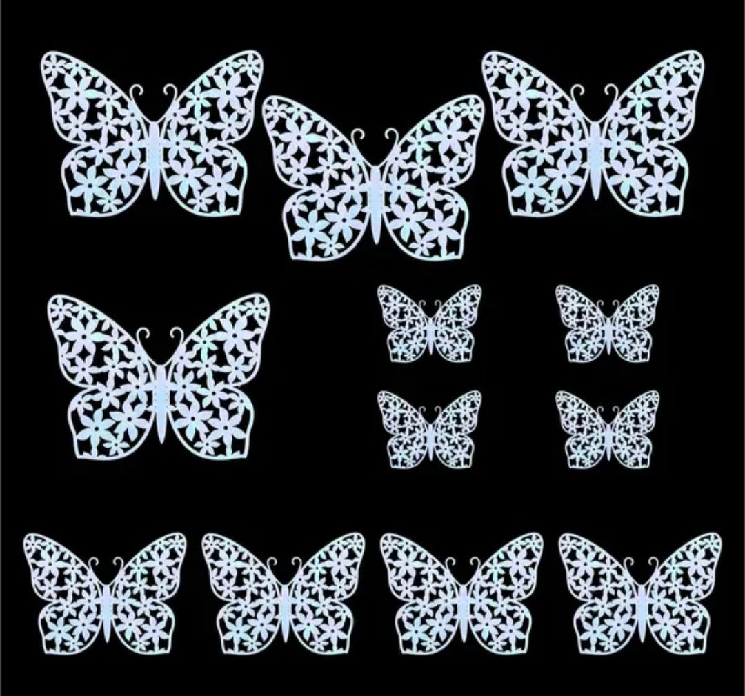 3D Metallic Butterflies Decoration D06