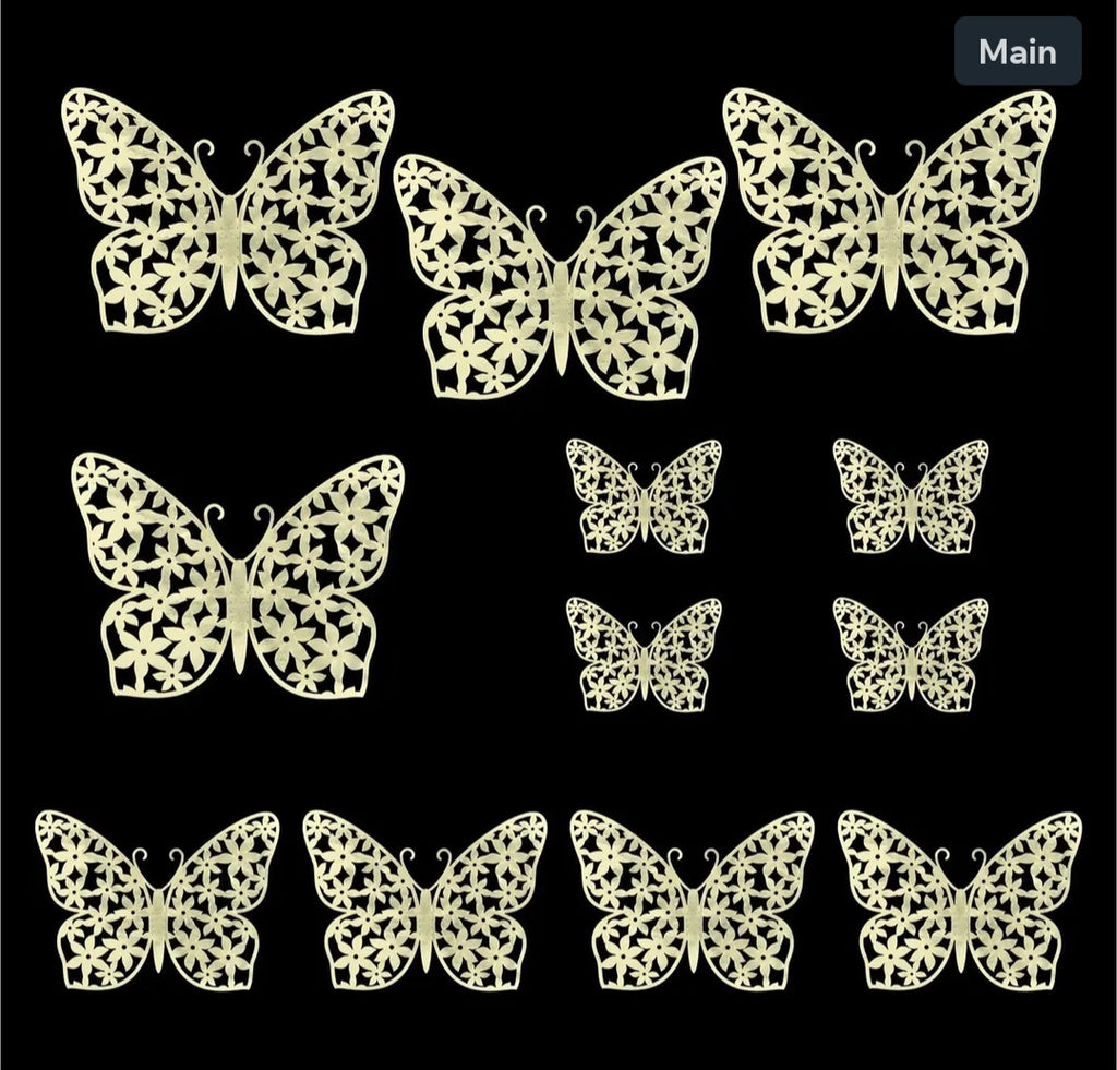 3D Metallic Butterflies Decoration D06