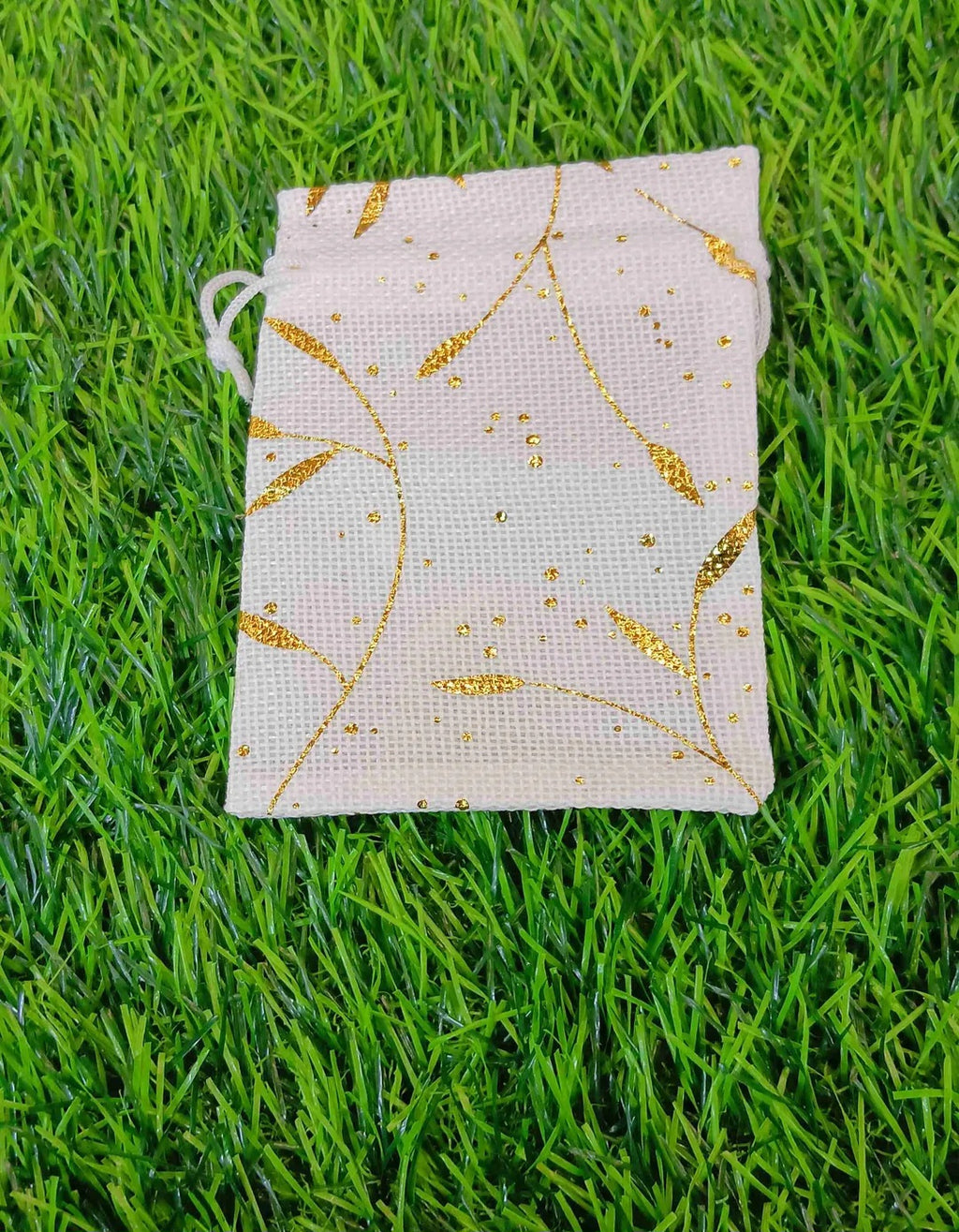 Return Gift Potli - Golden Stiching