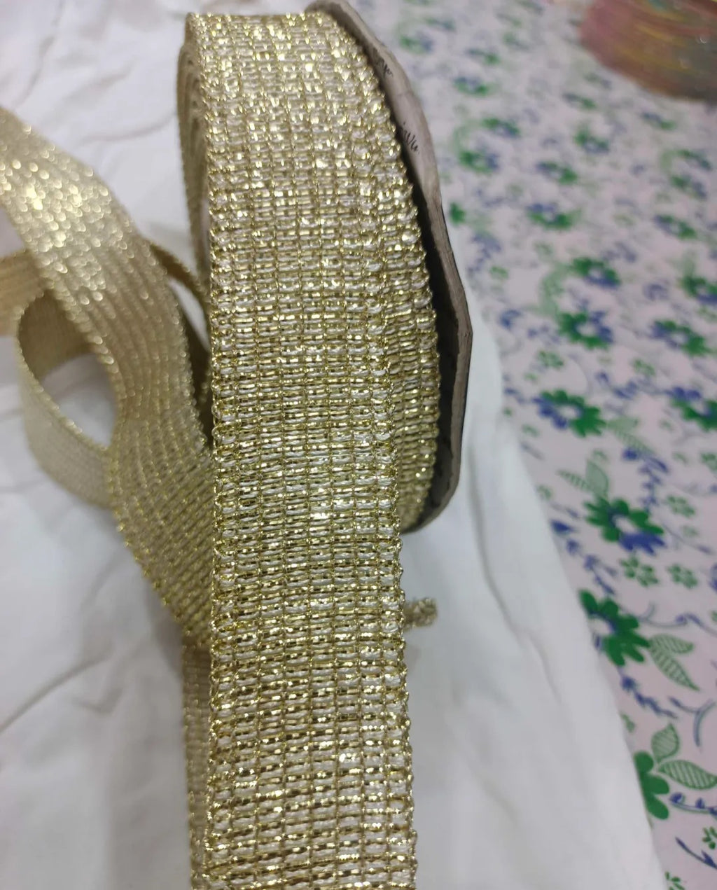 Glitter golden lace
