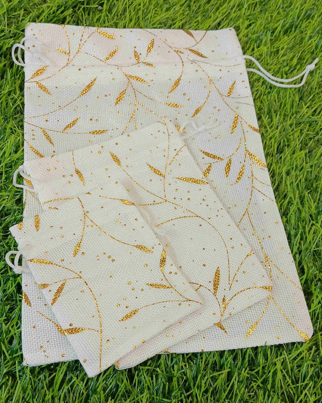Return Gift Potli - Golden Stiching