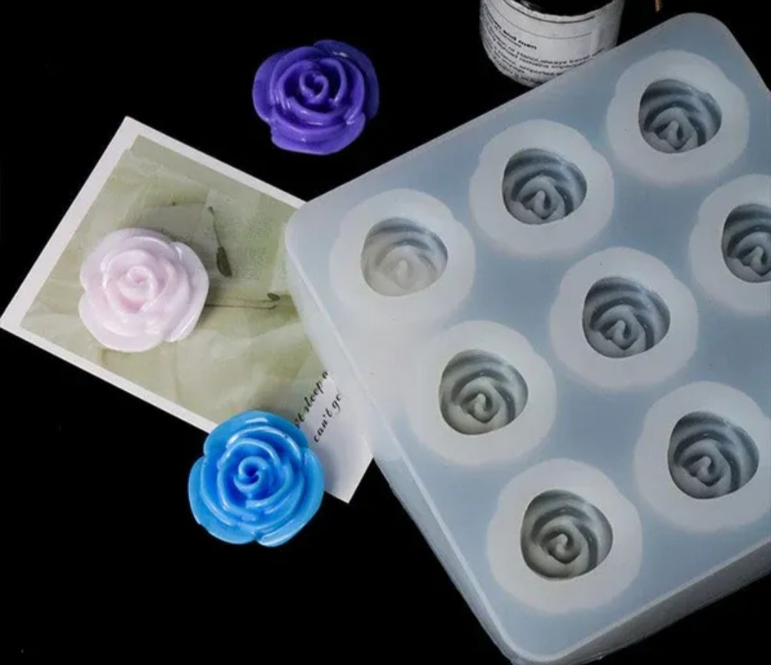 9 cavity 3D flower Mould