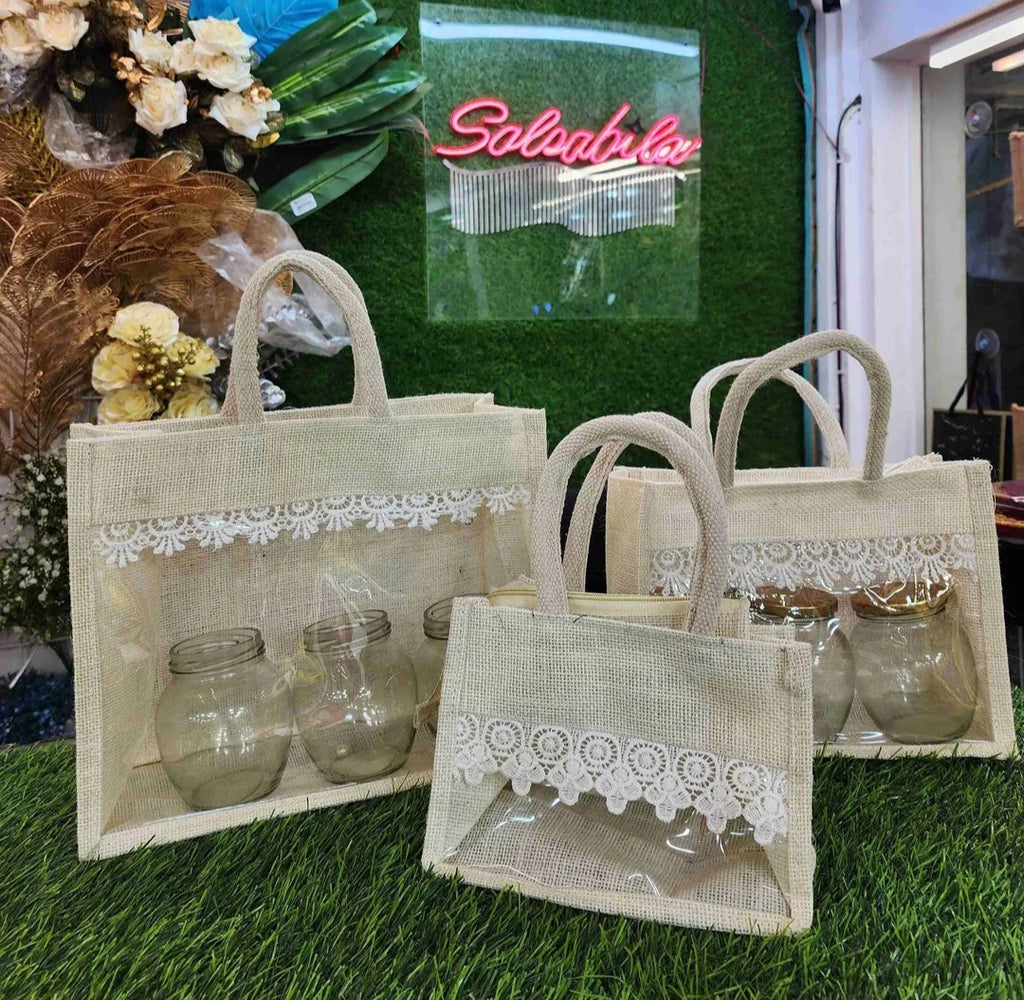 Jute Window Hamper Bag