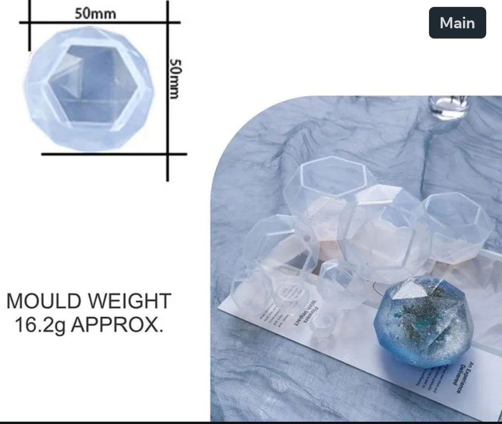3D Diamond Paper Weight & Candle  Mould