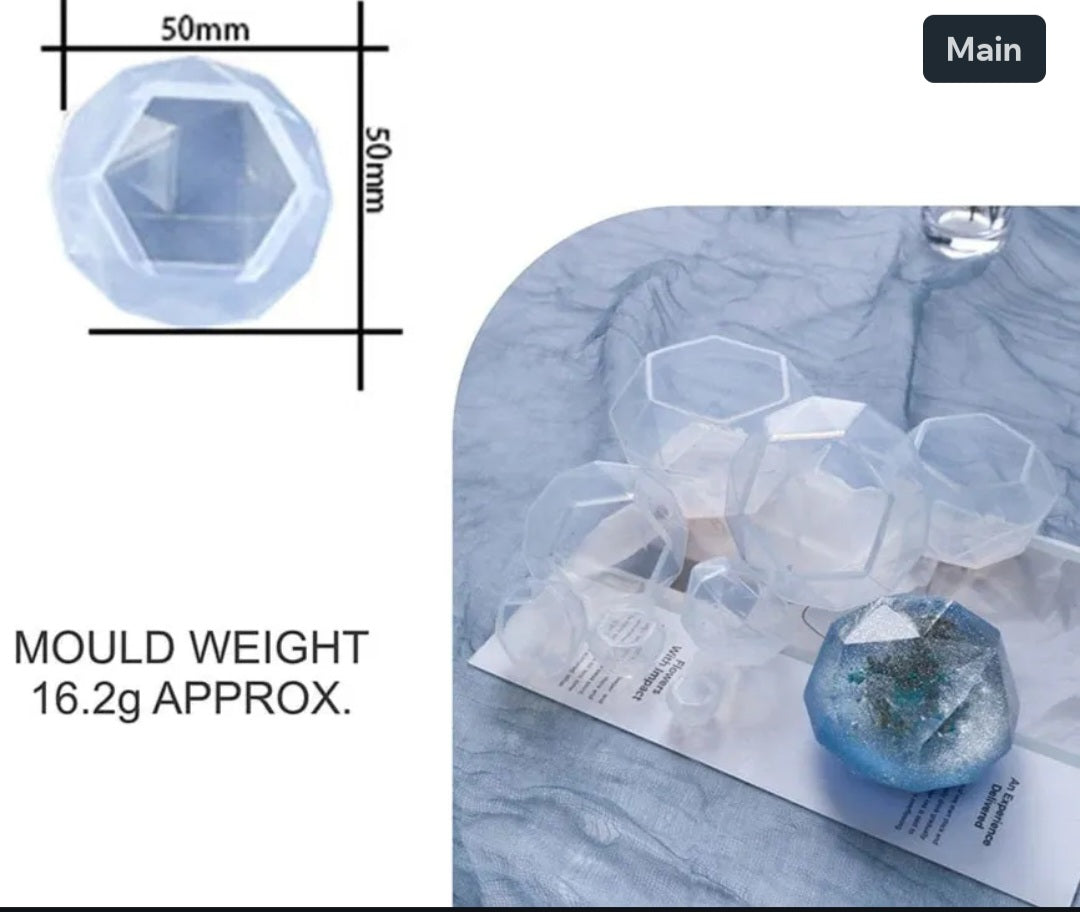 3D Diamond Paper Weight & Candle  Mould