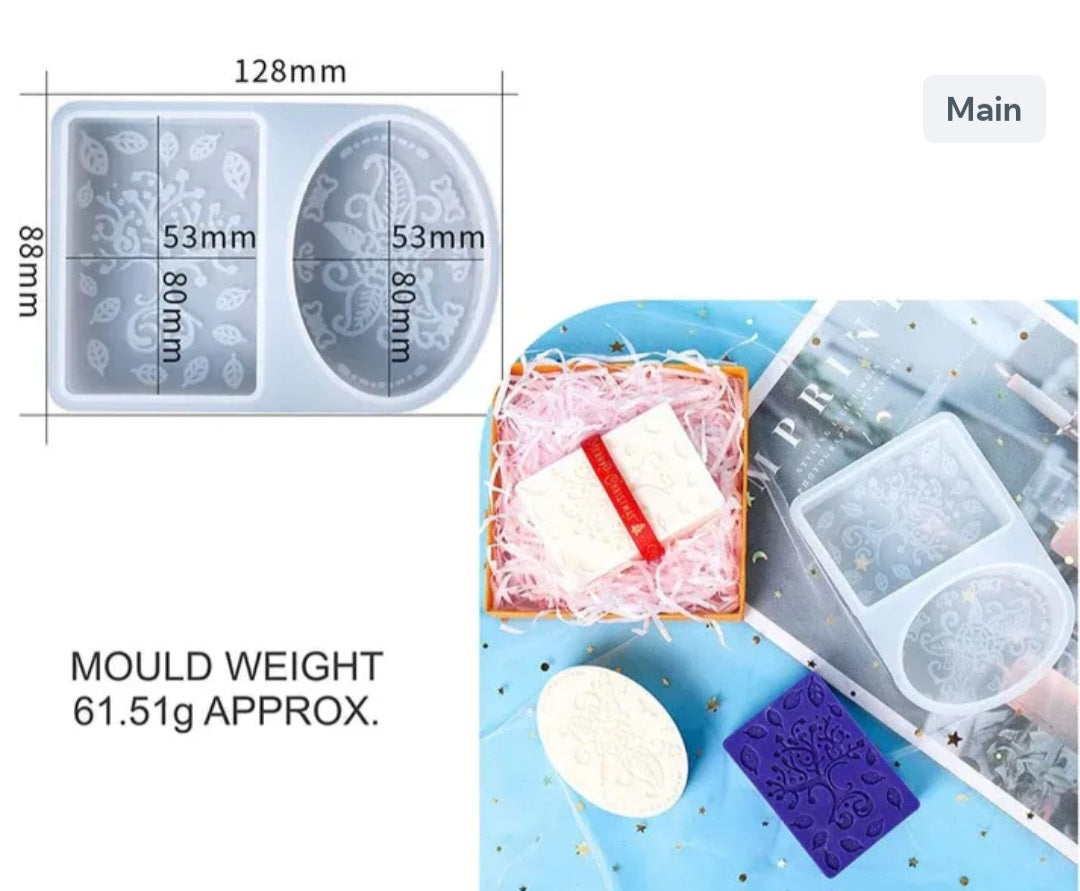 2 In 1 Rectangle & Oval Soap & Candle Mould