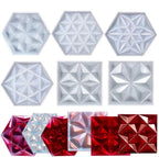 Hexagon With 3D 6 Corner Star Coaster Mould Design No : 1