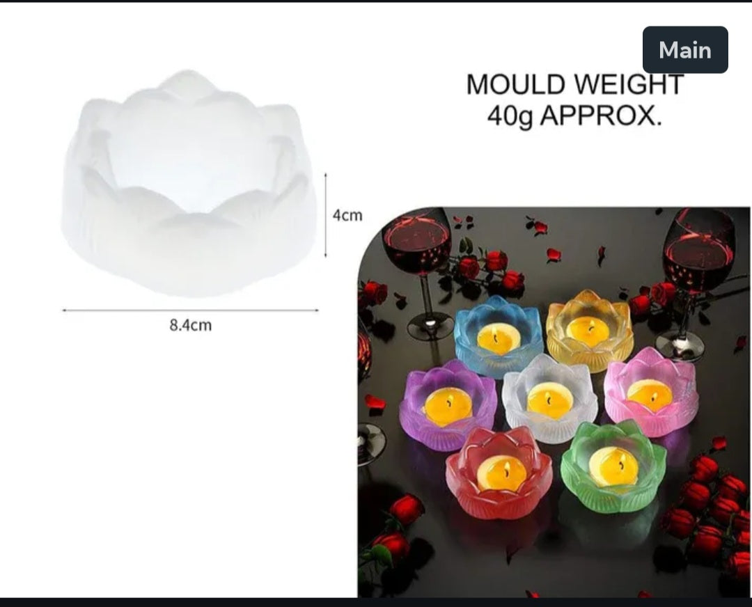 Lotus Flower Bowl & Tea Light Candle Stand Mould