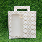 Fancy Printed Paper Gift Box with Transparent Top 7*7