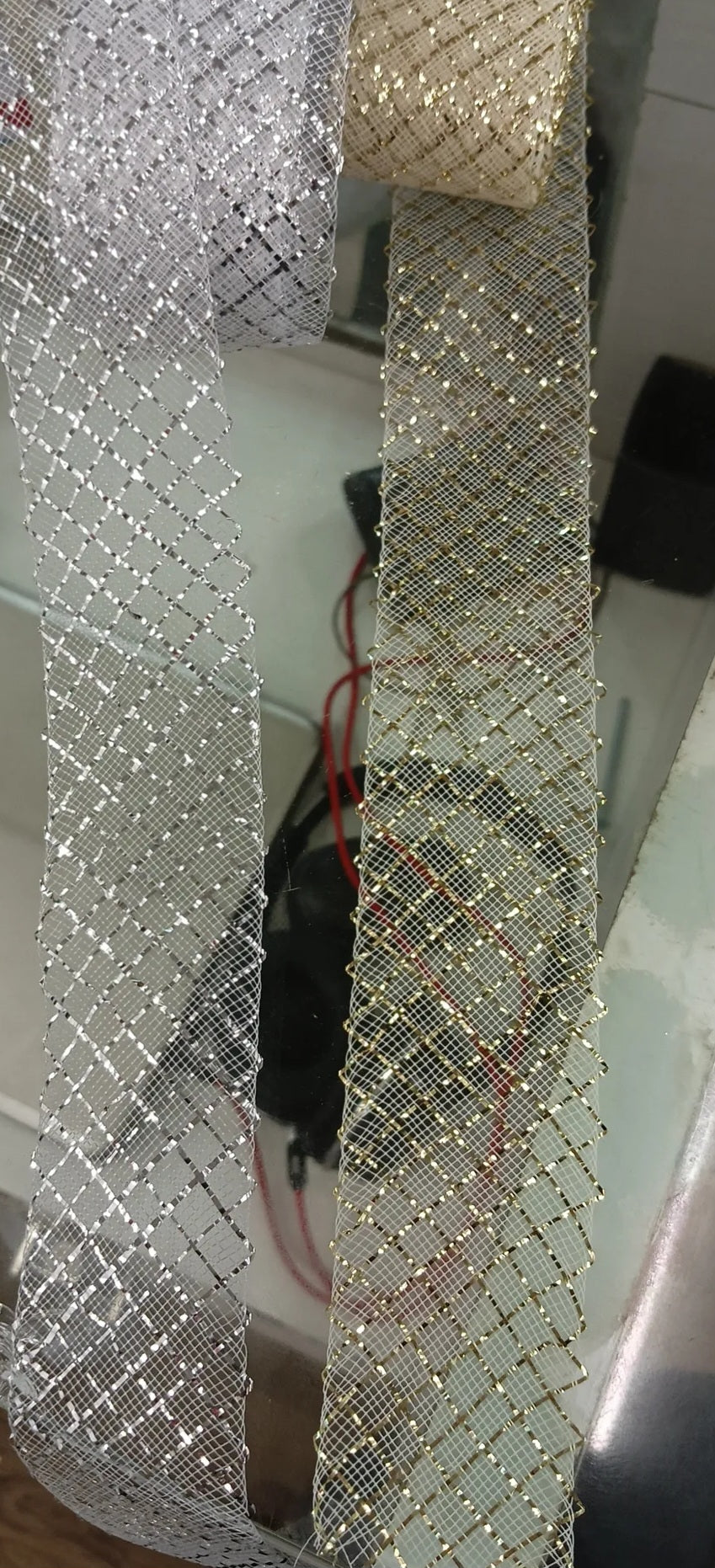 Golden & Silver glitter lace