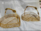 Decorative Gold Metal Wire Hamper Basket.