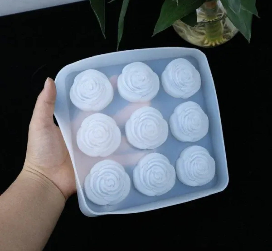 9 cavity 3D flower Mould