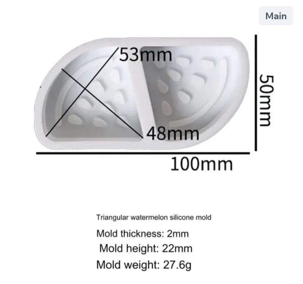 2 Cavity Triangular Watermelon Slice Soap & Candle Mould