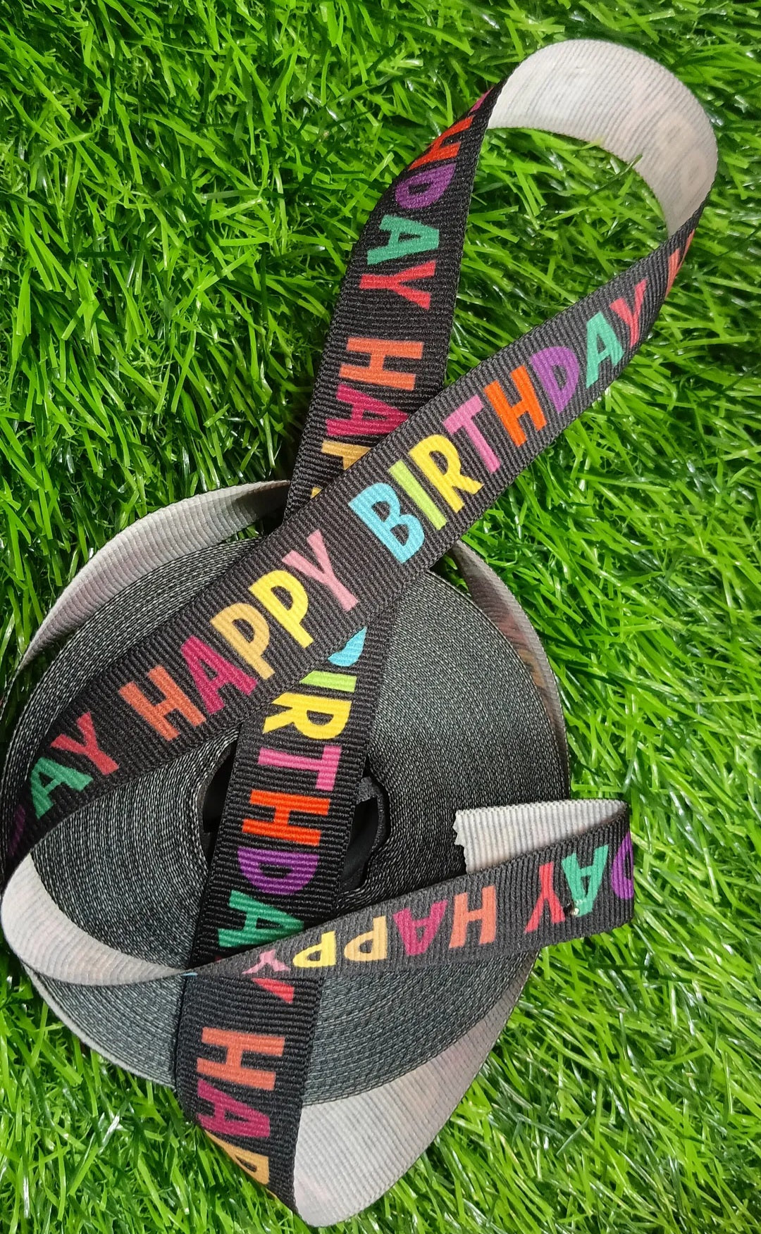 Happy birthday printed lace