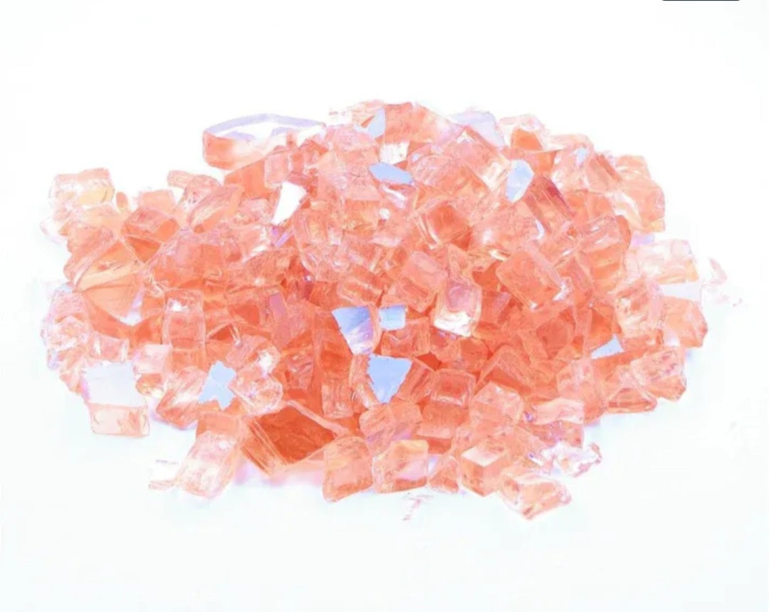 Pink Reflective Firepit Glass