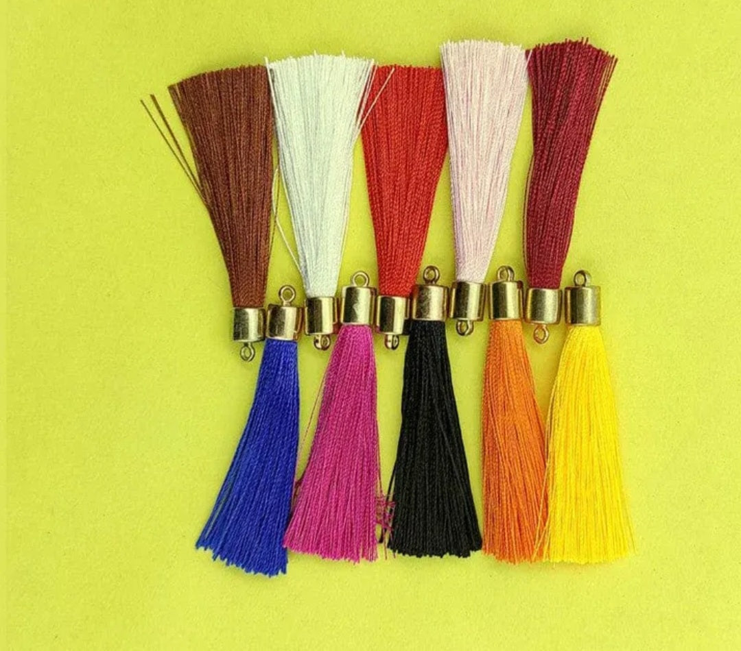 Medium Multi Color With Gold Cap Tassel