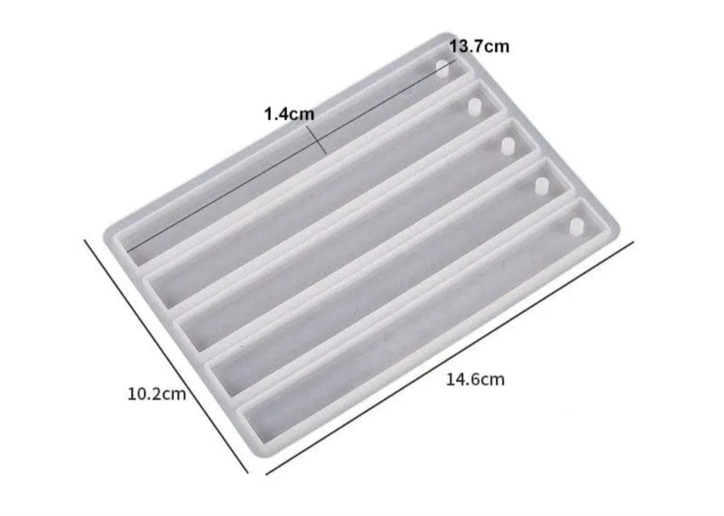 5 Cavity Rectangle Book Mark Mould